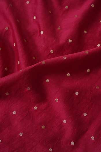 Buy Jhambthreads Red Silk Organza, Chanderi, Jacquard Saree With Unstitched Blouse Fabric Buy_Jhambthreads_Red Silk Organza, Chanderi, Jacquard Saree With Unstitched Blouse Fabric