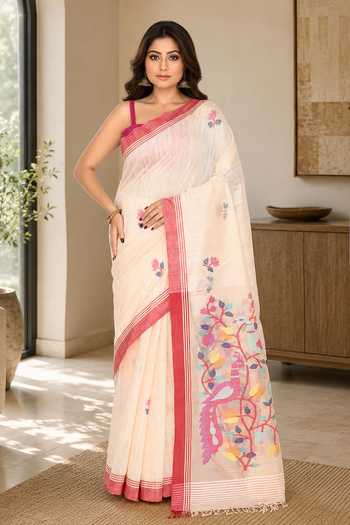 Jhambthreads Matka Silk Saree With Running Blouse 