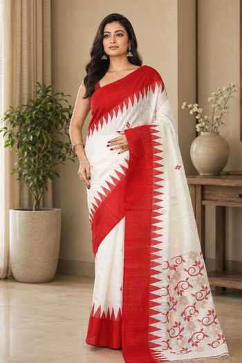 Buy Jhambthreads Off White Silk Matka Saree With Running Blouse at Aza Fashions Buy_Jhambthreads_Off White Silk Matka Saree With Running Blouse _at_Aza_Fashions
