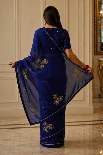 Jhambthreads Cotton Silk Saree & Unstitched Blouse Fabric