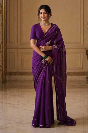 Jhambthreads Cotton Silk Saree With Unstitched Blouse Fabric