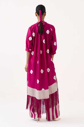Three Chanderi Top & Poplin Pant Set