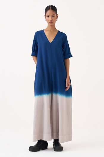 Three Dip Dye Cotton Twill Jumpsuit 