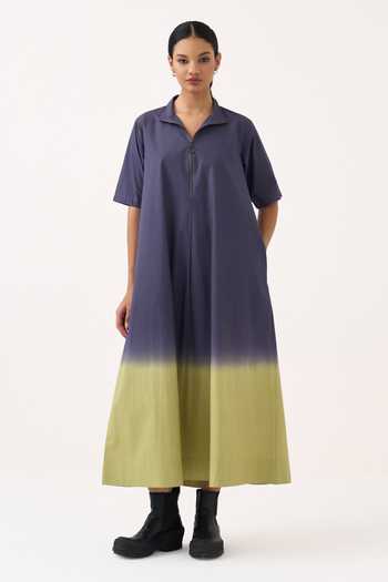 Three Dip Dye Poplin Dress