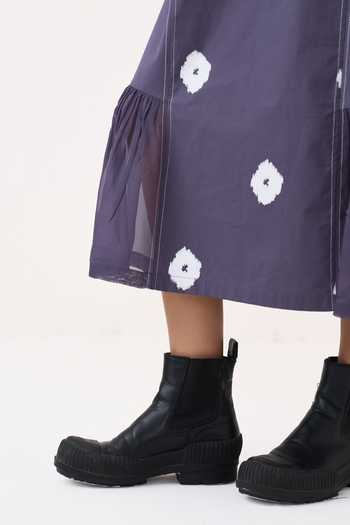 Buy Three Silk, Crepe, Poplin V-neck Block Print Dress Buy_Three_Silk, Crepe, Poplin V-neck Block Print Dress