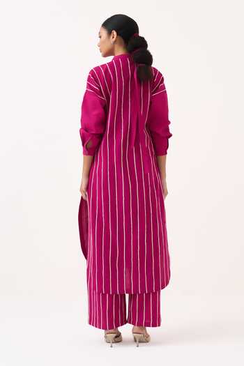 Three Striped Handwoven Cotton Kurta