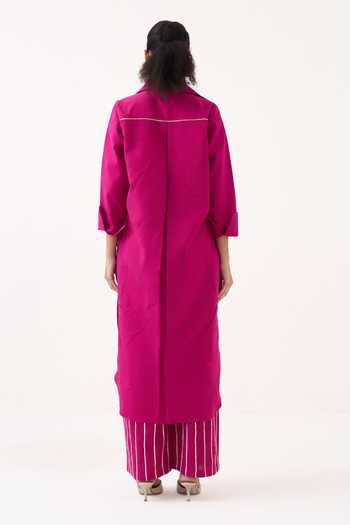 Three Front Knot Handwoven Cotton Tunic 