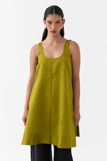 Three Crushed Chanderi Kurta