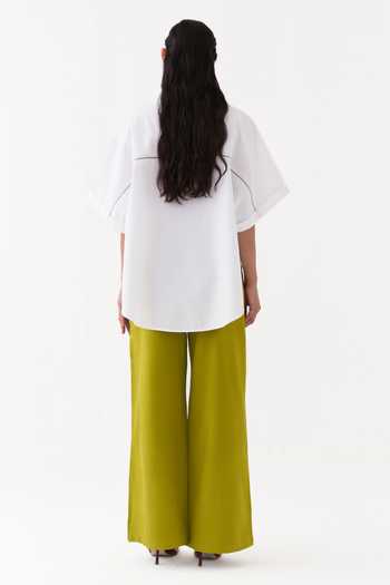 Three Hand Embroidery U-Hem 100% Cotton Poplin Shirt