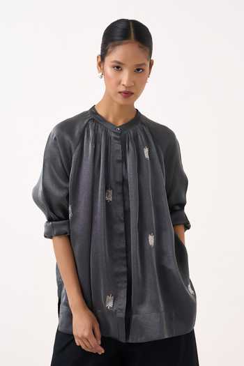 Three Metallic Tissue Top