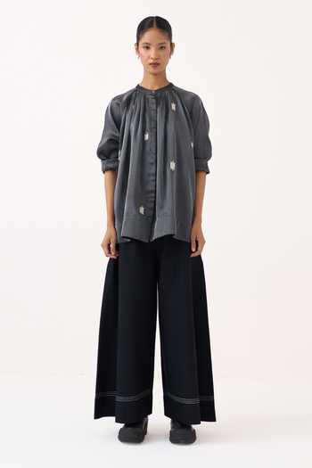 Buy Three Grey Tissue Round Neck Metallic Top Online at Aza Fashions Buy_Three_Grey Tissue Round Neck Metallic Top _Online_at_Aza_Fashions