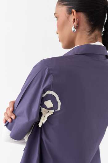 Buy Three Purple Poplin Collared Neck Top Buy_Three_Purple Poplin Collared Neck Top