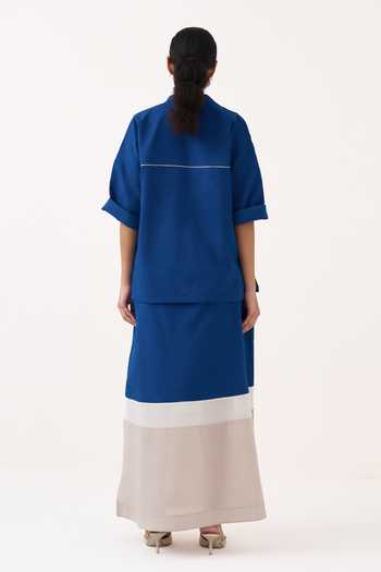 Three Crush Hand Woven Mul Panelled Skirt