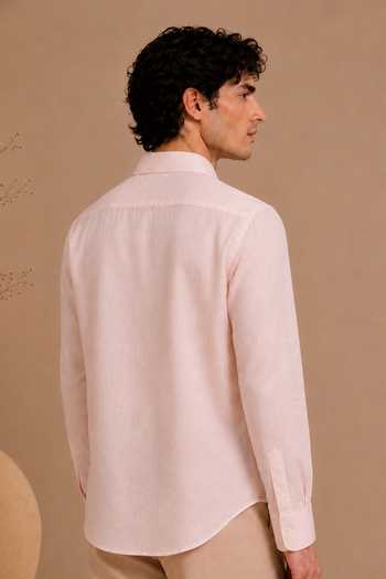 Mayank Modi - Men Baby Pink Bemberg Silk Shirt 