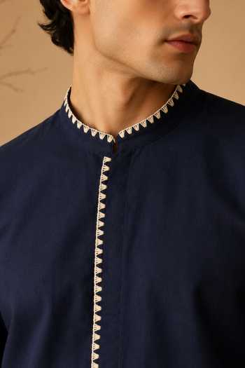 Buy Mayank Modi - Men Blue Cotton Navy Malai Shirt Online at Aza Fashions Buy_Mayank Modi - Men_Blue Cotton Navy Malai Shirt _Online_at_Aza_Fashions