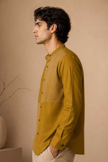 Buy Mayank Modi - Men Yellow Cotton Mustard Shirt Online at Aza Fashions Buy_Mayank Modi - Men_Yellow Cotton Mustard Shirt _Online_at_Aza_Fashions