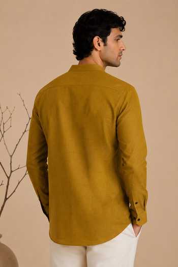 Mayank Modi - Men Mustard Yellow Shirt 