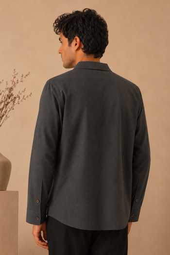 Mayank Modi - Men Pleated Wrap Cotton Shirt