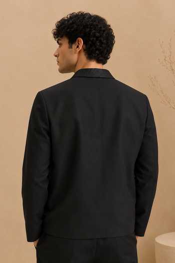 Mayank Modi - Men Textured Bomber Jacket