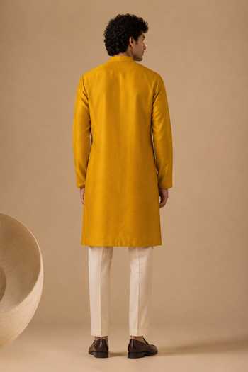 Mayank Modi - Men Embroidered Chanderi Kurta Set