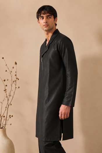 Buy Mayank Modi - Men Black Silk, Bemberg Kurta Set Online at Aza Fashions Buy_Mayank Modi - Men_Black Silk, Bemberg Kurta Set _Online_at_Aza_Fashions