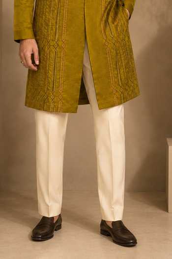 Mayank Modi - Men_Yellow Fiona Embroidered Kurta Set _Online_at_Aza_Fashions