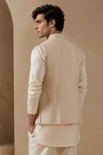 Mayank Modi - Men Mirror Work Nehru Jacket