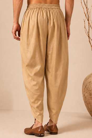 Mayank Modi - Men Gold Chanderi Dhoti Pant Online at Aza Fashions Mayank Modi - Men_Gold Chanderi Dhoti Pant _Online_at_Aza_Fashions