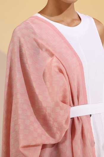 Dusala_Pink The Blush Promise Jewellery And Stole Gift Set _at_Aza_Fashions