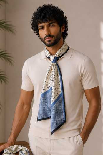 Dusala Blue Eternal Grace His And Her Stole Gift Set Online at Aza Fashions Dusala_Blue Eternal Grace His And Her Stole Gift Set _Online_at_Aza_Fashions