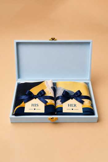 Dusala His & Her Abstract Silk Gift Set 