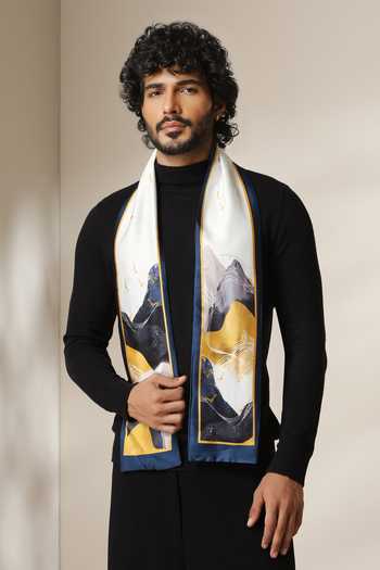 Dusala Multi Color His And Her Abstract Silk Gift Set at Aza Fashions Dusala_Multi Color His And Her Abstract Silk Gift Set _at_Aza_Fashions