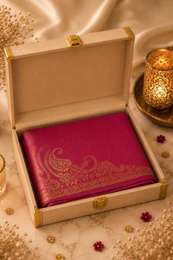 Shop Dusala Pink The Heirloom Shawl Gift Box Online at Aza Fashions Shop_Dusala_Pink The Heirloom Shawl Gift Box _Online_at_Aza_Fashions