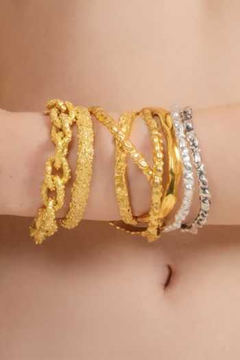 Shop_Arvino_Gold Plated Rocky Outmodeled Bangle - Single Pc _Online_at_Aza_Fashions