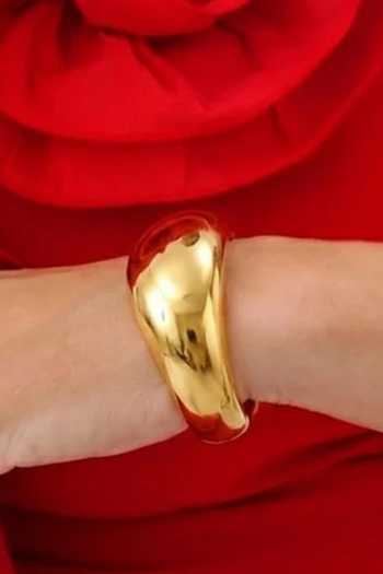 Arvino Gold Dome Openable Cuff Bangle - Single Pc
