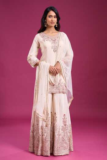 Aariyana Couture Thread Work Kurta Sharara Set 