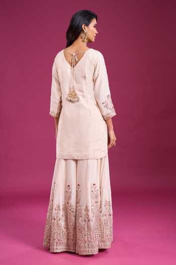 Aariyana Couture Thread Work Kurta Sharara Set 