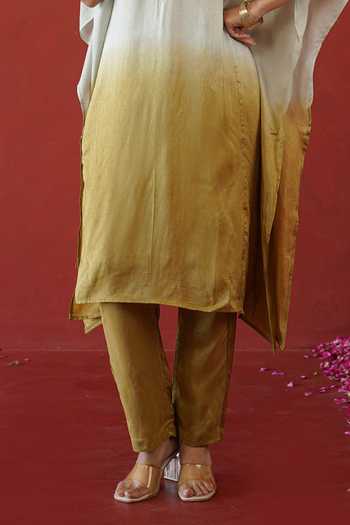 Masoomm Ivory Shantoon, Cotton V-neck Ombre Kaftan And Pant Set Online at Aza Fashions Masoomm_Ivory Shantoon, Cotton V-neck Ombre Kaftan And Pant Set _Online_at_Aza_Fashions