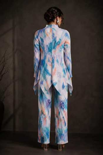 Crimp Abstract Print Top & Pant Set 