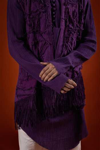 Buy Sanchit Sharma Purple Cotton Deep Textured Kurta Set Online at Aza Fashions Buy_Sanchit Sharma_Purple Cotton Deep Textured Kurta Set _Online_at_Aza_Fashions
