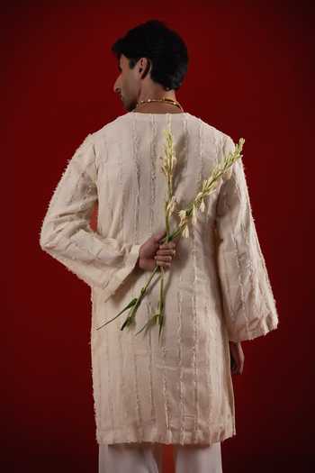 Sanchit Sharma Ivory Textured Kurta Set 