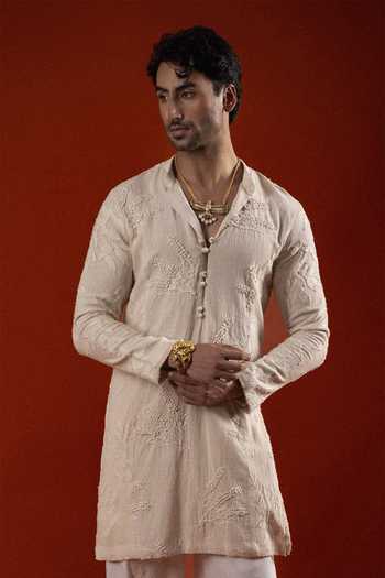 Buy Sanchit Sharma Ivory Cotton Embroidered Kurta Set Online at Aza Fashions Buy_Sanchit Sharma_Ivory Cotton Embroidered Kurta Set _Online_at_Aza_Fashions