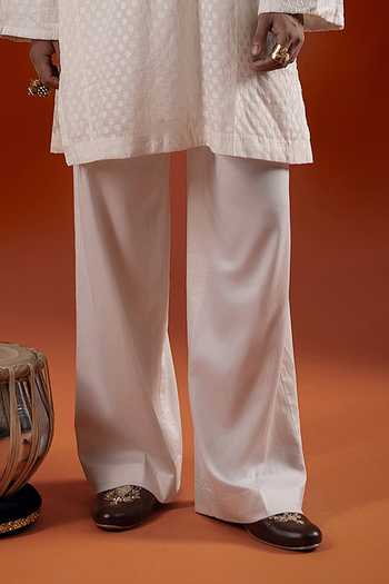 Sanchit Sharma Ivory Silk, Cotton Textured Kurta Set Online at Aza Fashions Sanchit Sharma_Ivory Silk, Cotton Textured Kurta Set _Online_at_Aza_Fashions