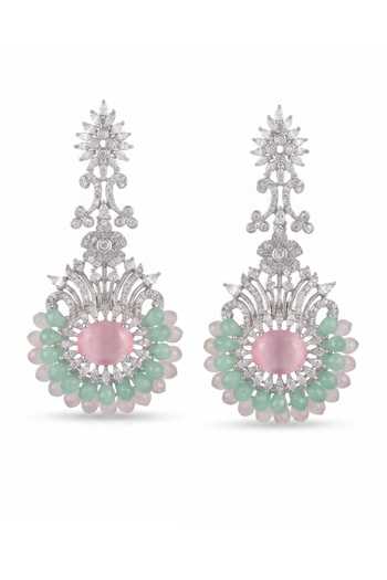 Mnsh Royal Bloom Pink & Mint Green Earrings 
