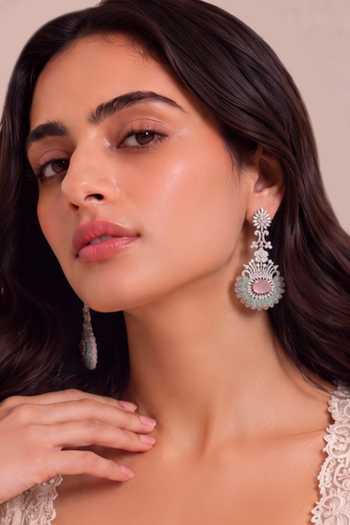 Mnsh Royal Bloom Pink & Mint Green Earrings 
