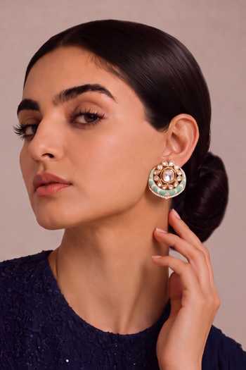 Mnsh Crescent Shaped Stud Earrings 