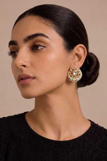 Mnsh Crescent Shaped Stud Earrings 