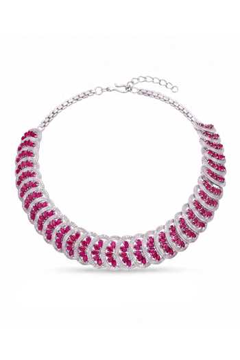 Buy_Mnsh_Red Ruby Glow Choker Set _Online_at_Aza_Fashions