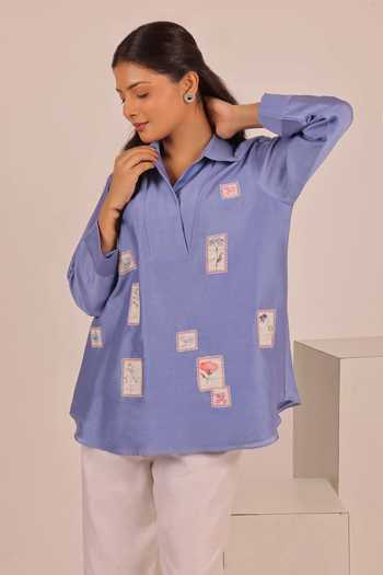 Myra Clothing Line Floral Patchwork Embroidered Shirt 