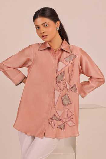 Myra Clothing Line Geometric Patchwork Shirt 